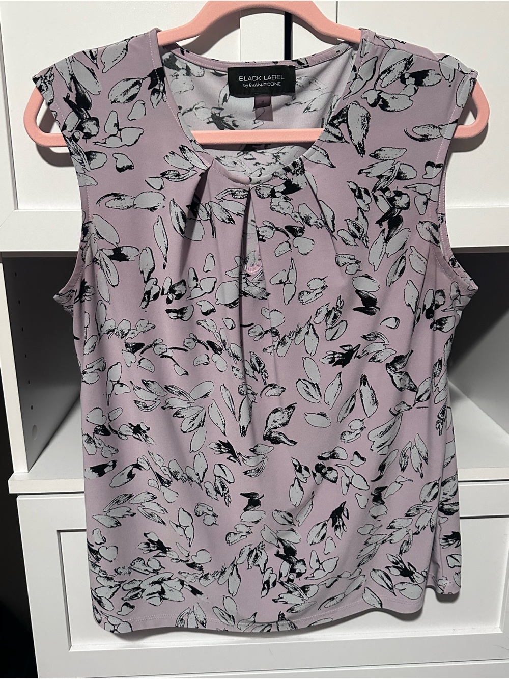 Black Label by Evan-Picone Floral Sleeveless Blouse Pink Size M